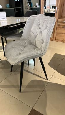 Стілець STYLE Velvet Intarsio Світло Сірий жива фотографія
