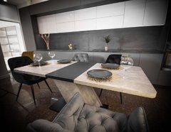 Стол раскладной ОЛИМПИЯ GL.Prestige 140(180)x80 Индастриал/Черный реальная фотография