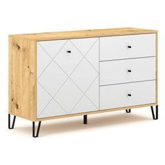 Комод MEBEL ELITE BACARDI 123 Дуб артизан / Белый реальная фотография