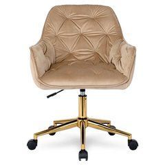 Комп'ютерне крісло MILAN Velvet Mebel Elite Бежевий / Золотий жива фотографія