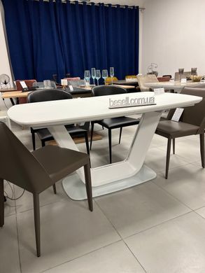 Cтол обеденный ARMANI Signal 140(200)X90 Белый Мат реальная фотография