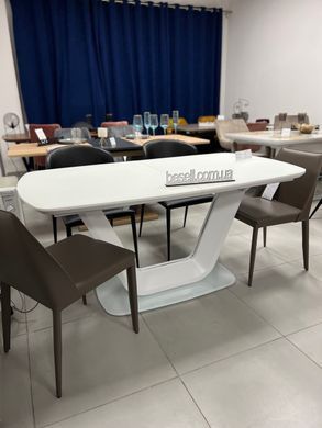 Cтол обеденный ARMANI Signal 140(200)X90 Белый Мат реальная фотография
