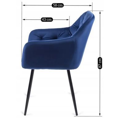 Стул VIKI Velvet Mebel Elite темно-синий реальная фотография