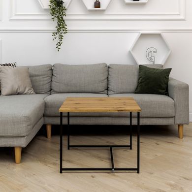 Журнальний столик КВАДРО М Home Deco Чорний / Дуб жива фотографія