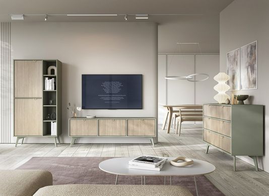 Комод Perfect Home Форест / Forest KSZD106 1-дверний з 3 шухлядами Евкаліпт/ялиця сканді жива фотографія