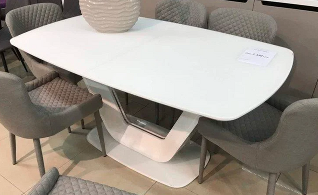 Cтол обеденный ARMANI Signal 140(200)X90 Белый Мат реальная фотография