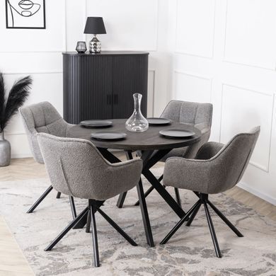 Стул поворотный MEBEL ELITE PEONY Серый реальная фотография