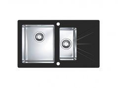 Подвійна кухонна мийка KARAT 20L Alveus 86x54x19.5 Чорний