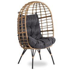 Садовое кресло MEBEL ELITE MADISON Серый/натуральный реальная фотография
