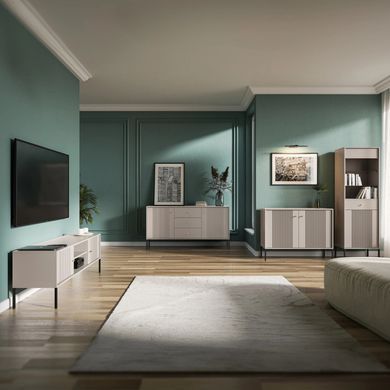 Комод рифленый MEBEL ELITE SOFT 104 см, кашемир. реальная фотография