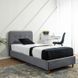 Кровать бархатная MEBEL ELITE DENNIS Velvet 90x200 Темно Серый реальная фотография