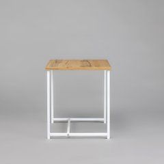 Журнальный столик КВАДРО S Home Deco Белый / Дуб реальная фотография