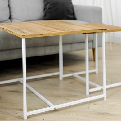 Журнальний столик КВАДРО S Home Deco Білий / Дуб жива фотографія