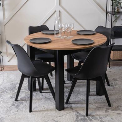Стул MEBEL ELITE SCANDI Черная экокожа/Черный дуб реальная фотография