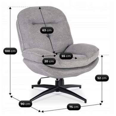 Мягкое поворотное кресло MEBEL ELITE MESA Серый
