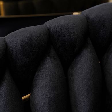 Стілець оксамитовий MEBEL ELITE CAPI Velvet Чорний / Золотий жива фотографія